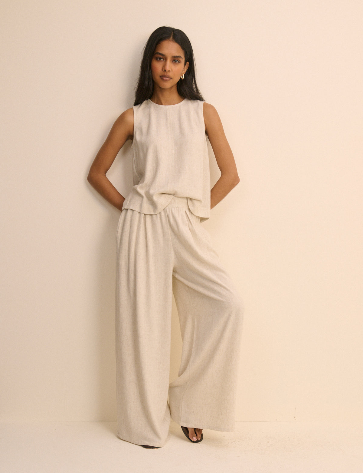 Stone Wide Leg Jerrow Trouser