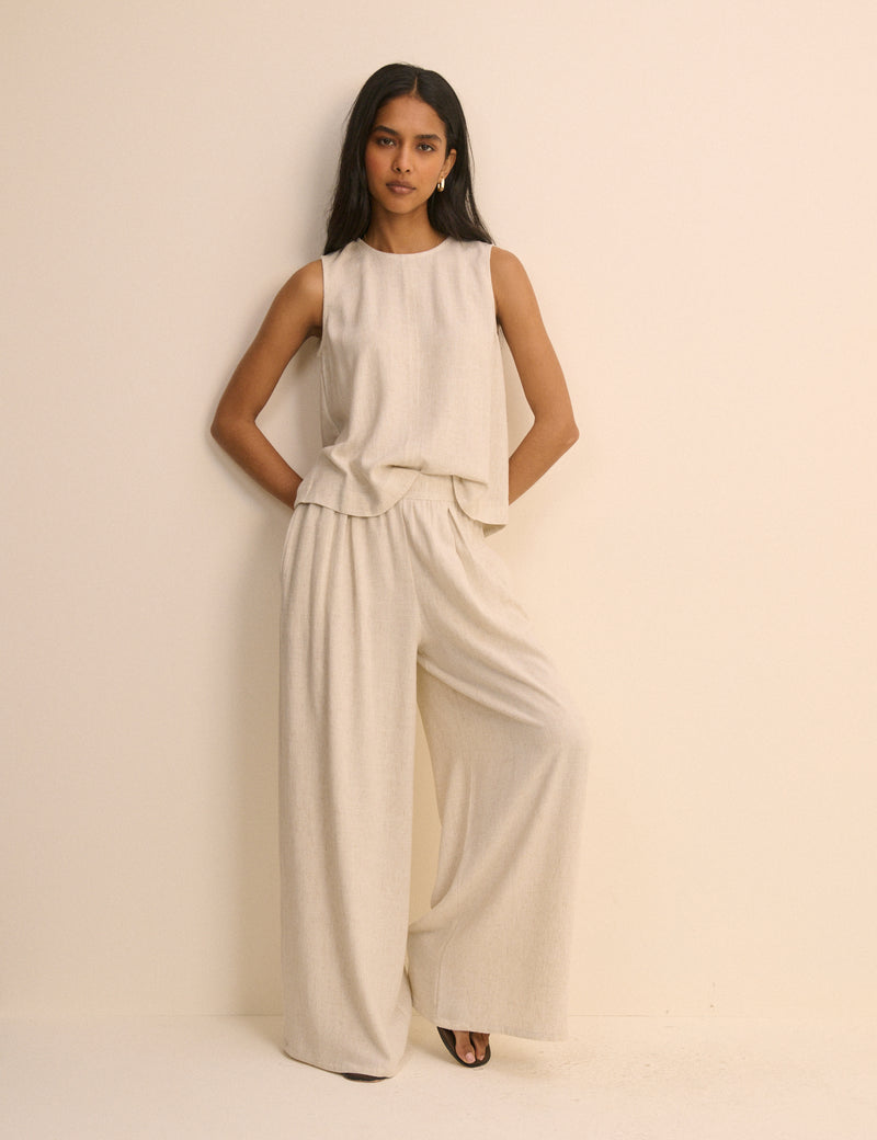 Stone Wide Leg Jerrow Trouser