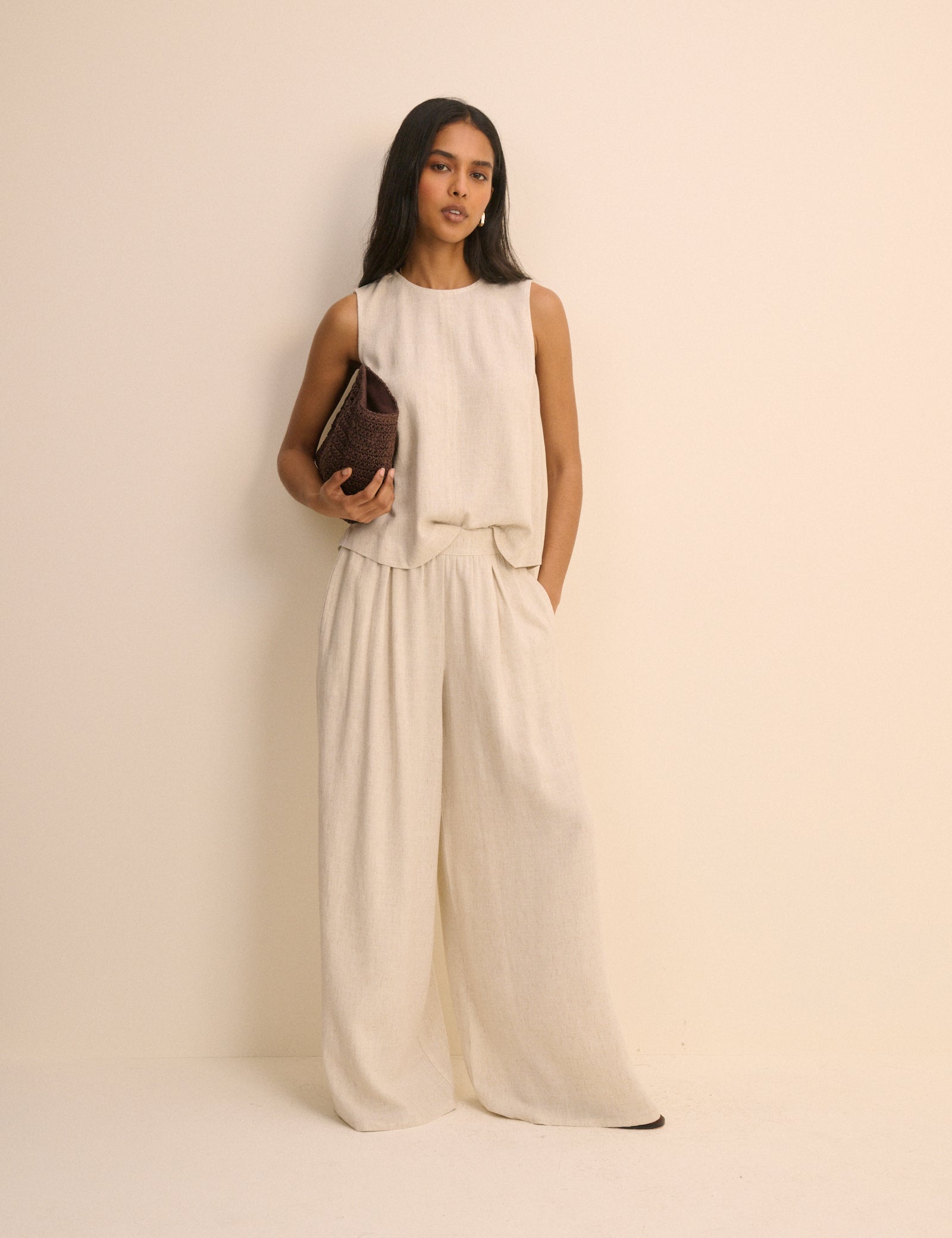 Stone Wide Leg Jerrow Trouser