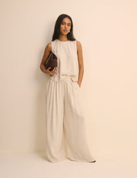 Stone Wide Leg Jerrow Trouser