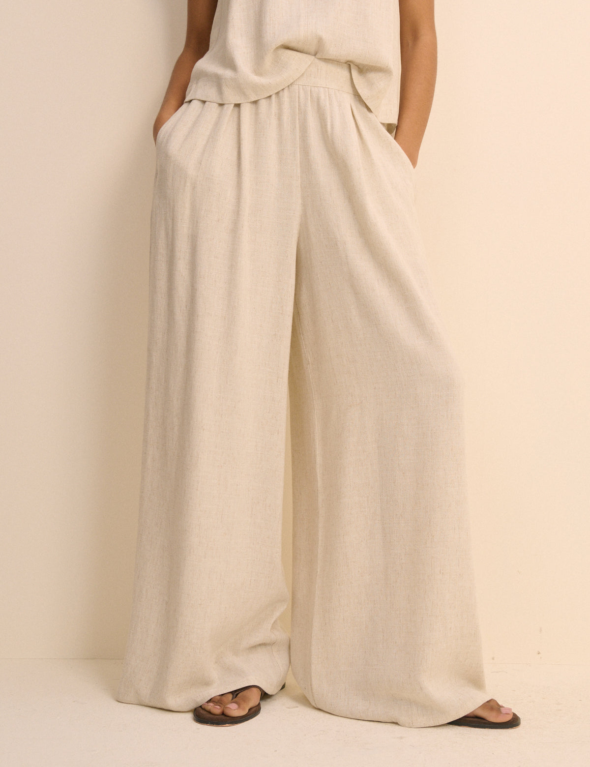 Stone Wide Leg Jerrow Trouser