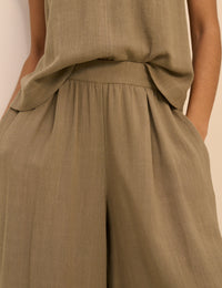Khaki Wide Leg Trouser