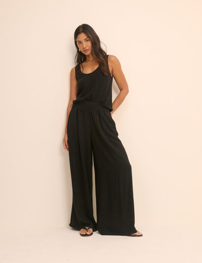 Black Wide Leg Jerrow Trouser