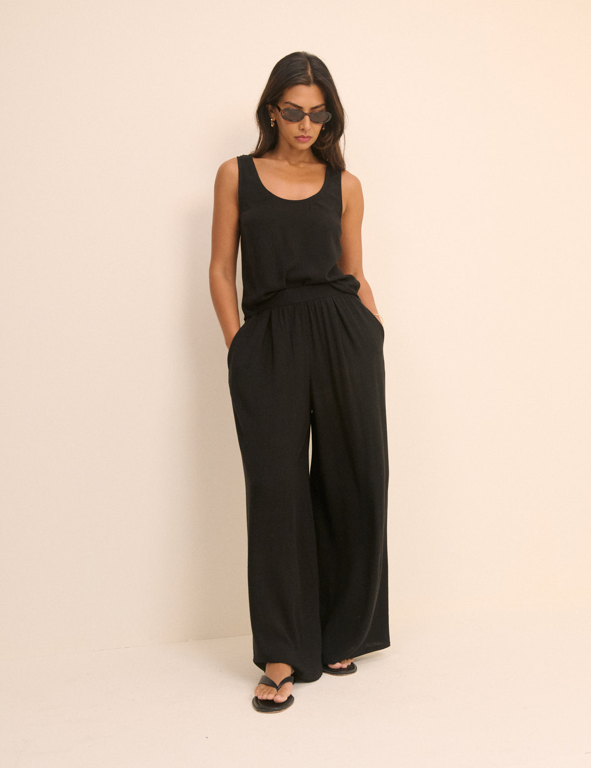 Black Wide Leg Jerrow Trouser