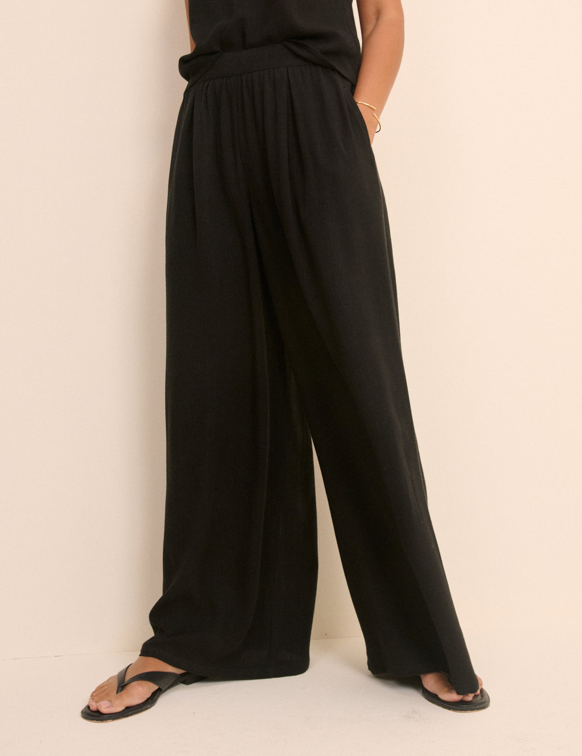 Black Wide Leg Jerrow Trouser