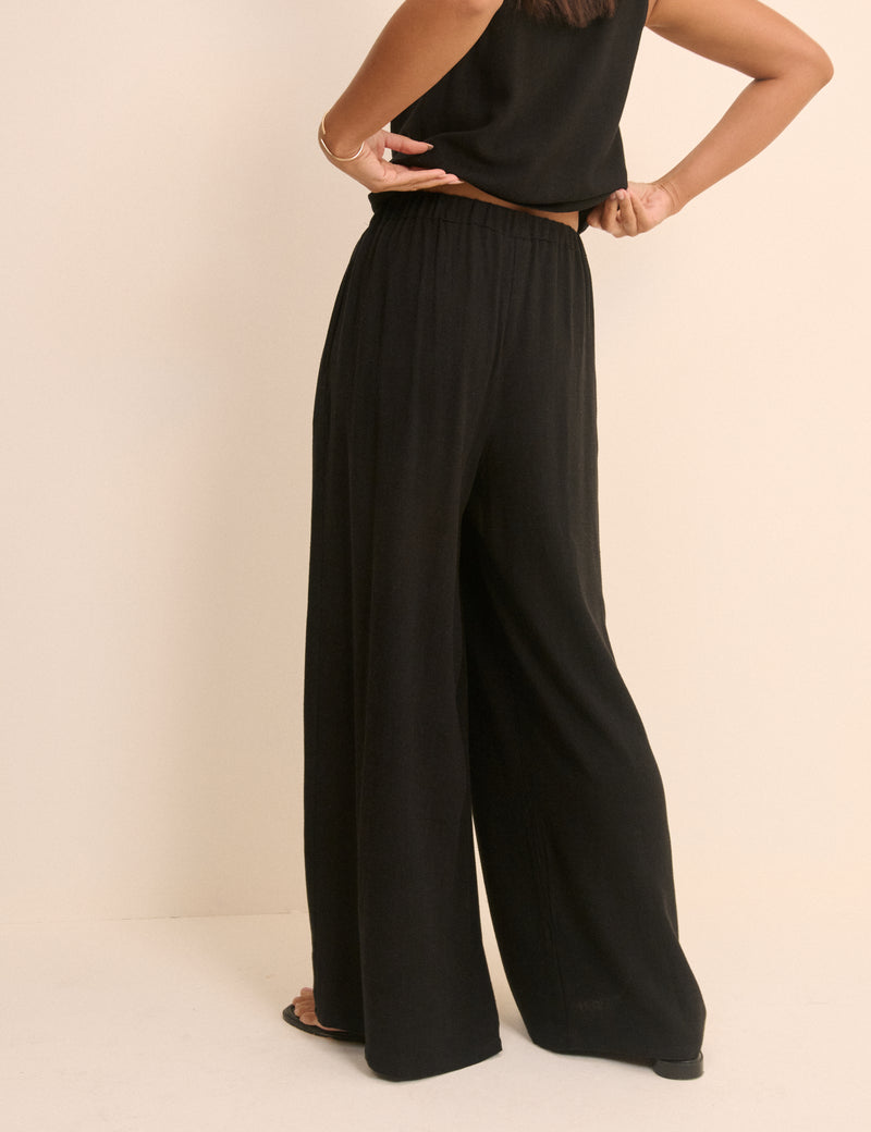 Black Wide Leg Jerrow Trouser