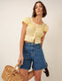 Mid Wash Denim Bermuda Shorts