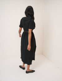 Black Broderie Anglaise Orla Midi Dress