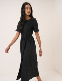 Black Broderie Anglaise Orla Midi Dress