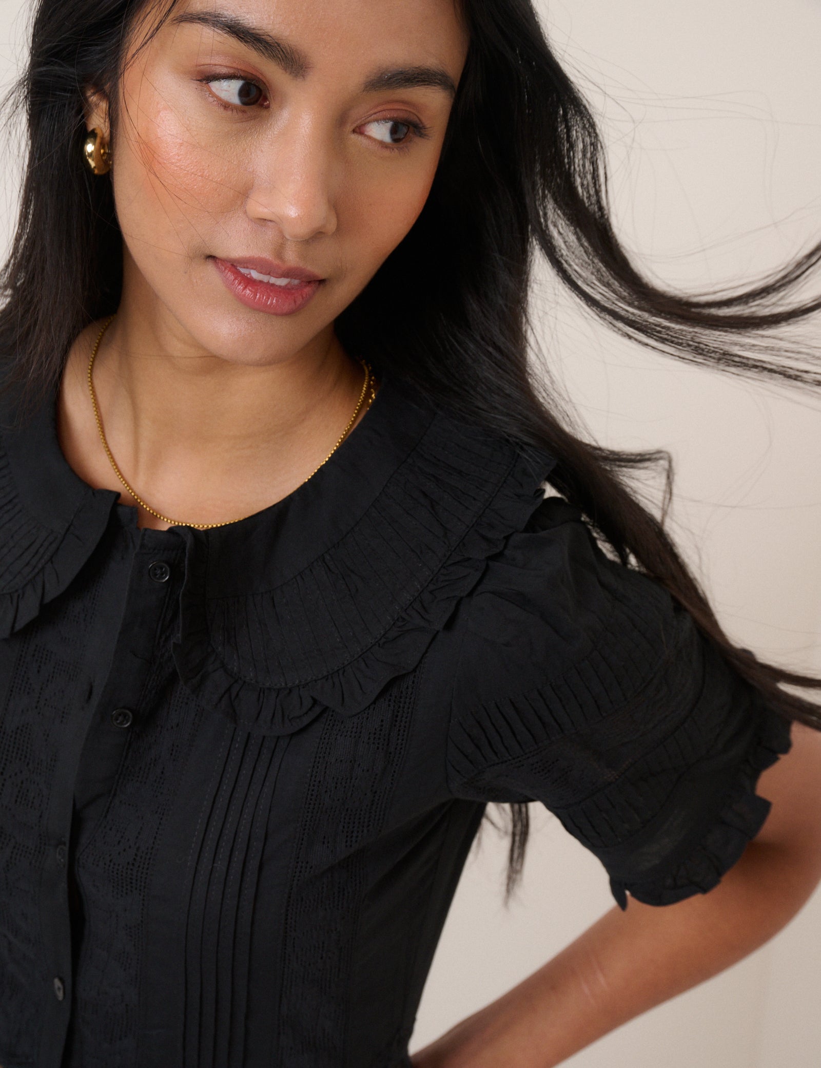 Black Broderie Anglaise Orla Midi Dress