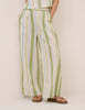Green and Blue Striped Wide Leg Parker Trousers