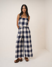 Navy Gingham Swing Top