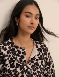Cream Leopard Print Cardigan