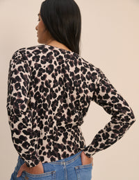 Cream Leopard Print Cardigan