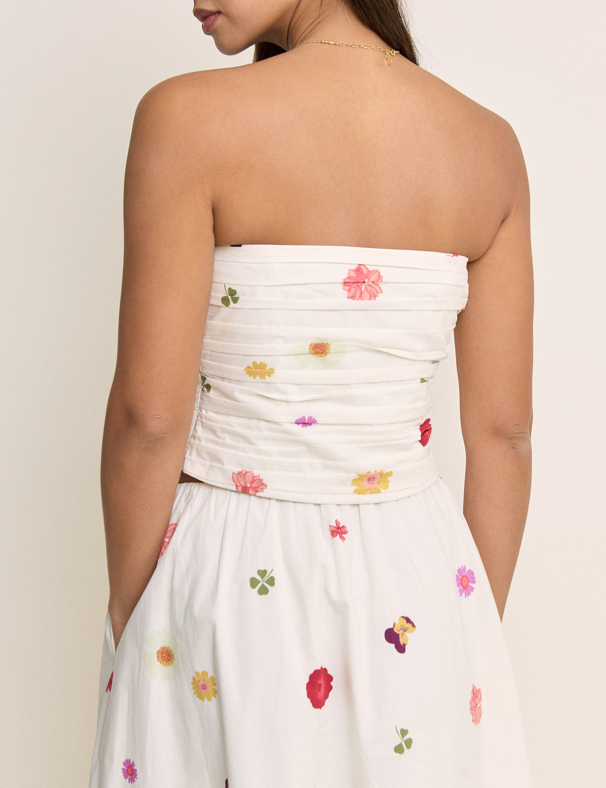 White Floral Felicity Bandeau Top