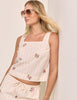 Light Pink Striped Embroidered Top