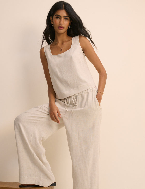 Cream Square Neck Swing Top