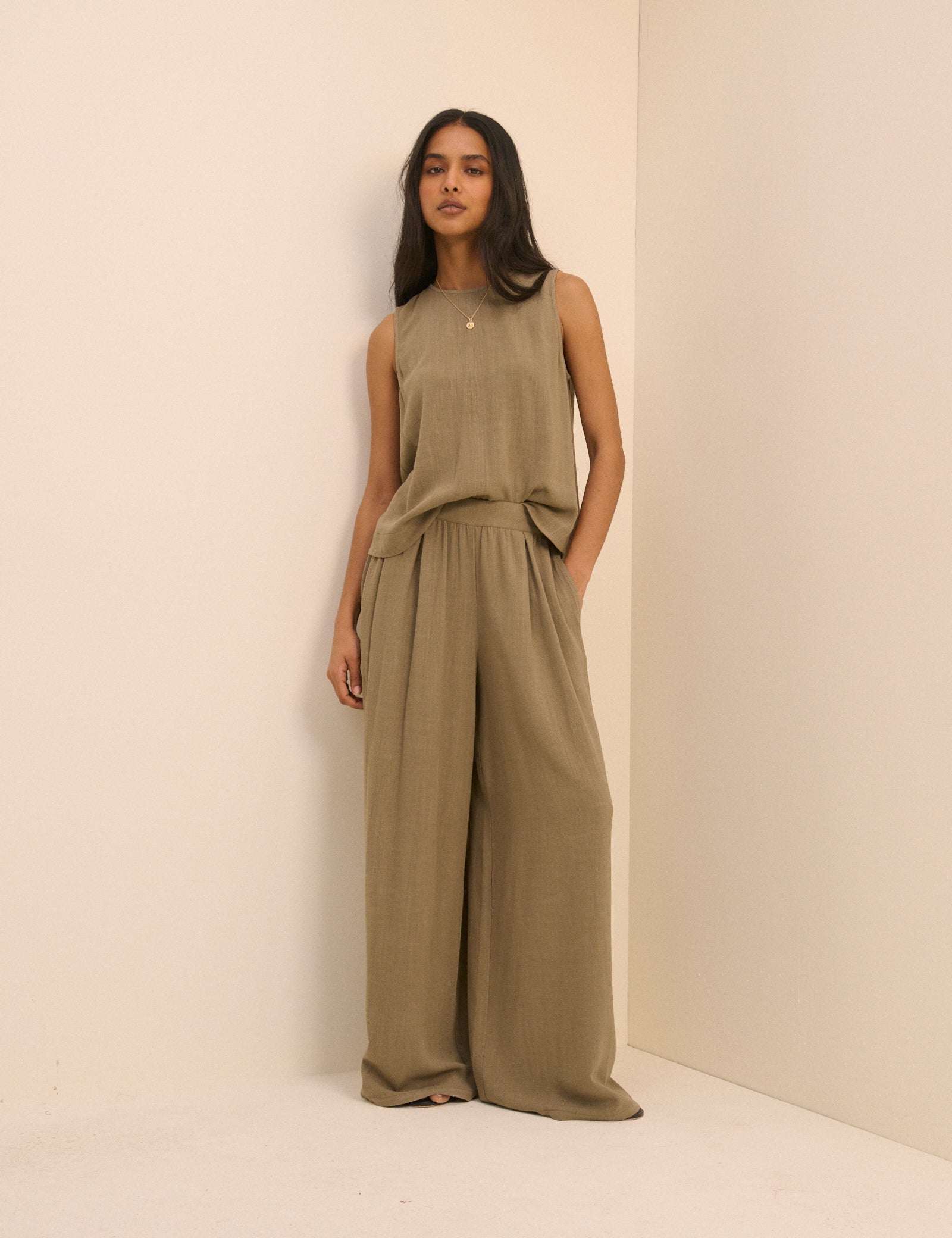 Khaki Swing Top