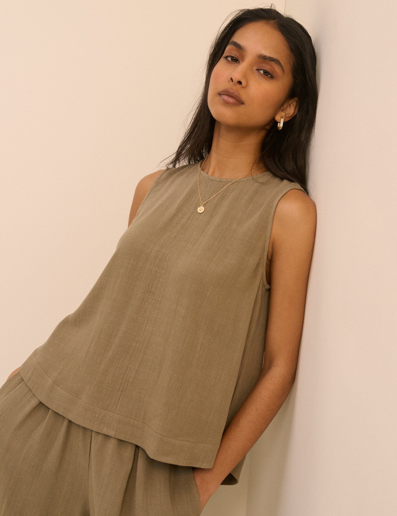 Khaki Swing Top