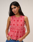 Red Gingham Side Tie Swing Top