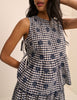 Black and White Gingham Side Tie Swing Top