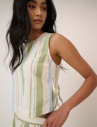 Green And Blue Striped Swing Top