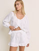 White Ruffle Double Gauze Shorts