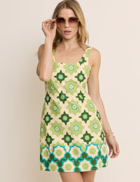 Green Floral Connie Shift Dress