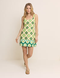 Green Floral Connie Shift Dress