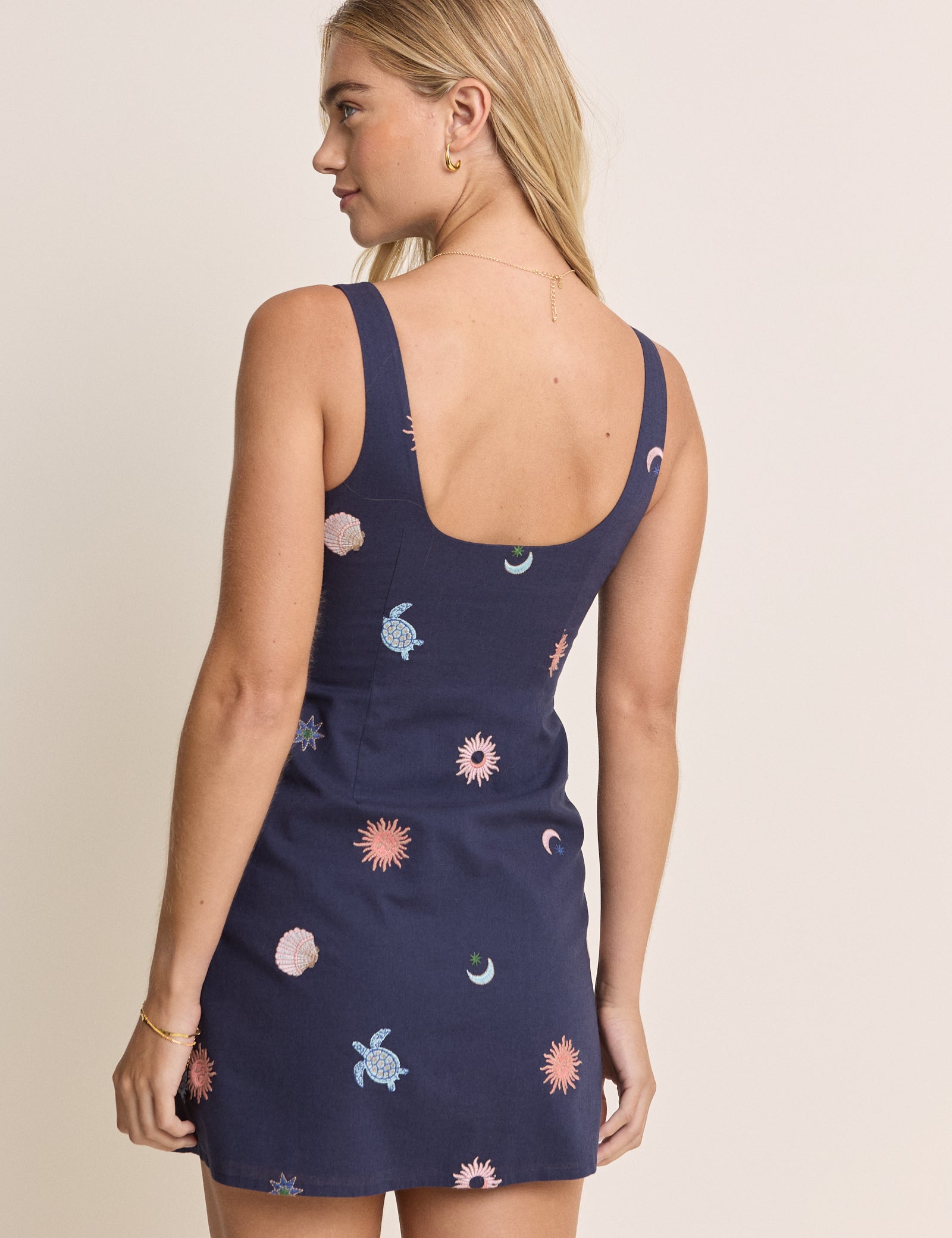 Embroidered Connie Denim Mini Dress | Elizabeth Scarlett x Nobody's Child Embroidered Connie Denim Mini Dress | Elizabeth Scarlett x Nobody's Child