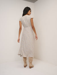 Pink Ditsy Floral Avery Midi Dress