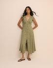 Green Ditsy Floral Avery Midi Dress
