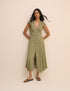 Green Ditsy Floral Avery Midi Dress