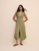 Green Ditsy Floral Avery Midi Dress