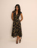 Black Floral Avery Midi Dress