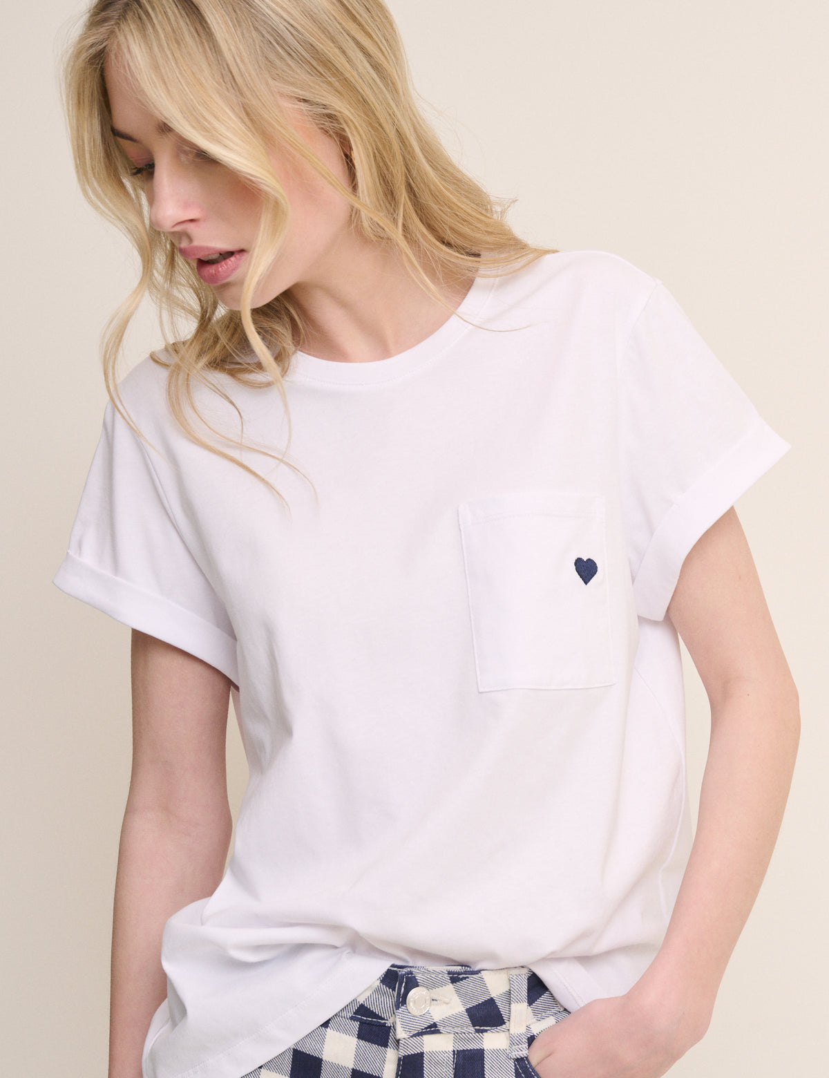 White Heart Embroidered T-Shirt