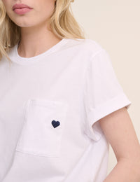 White Heart Embroidered T-Shirt