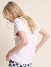 White Heart Embroidered T-Shirt