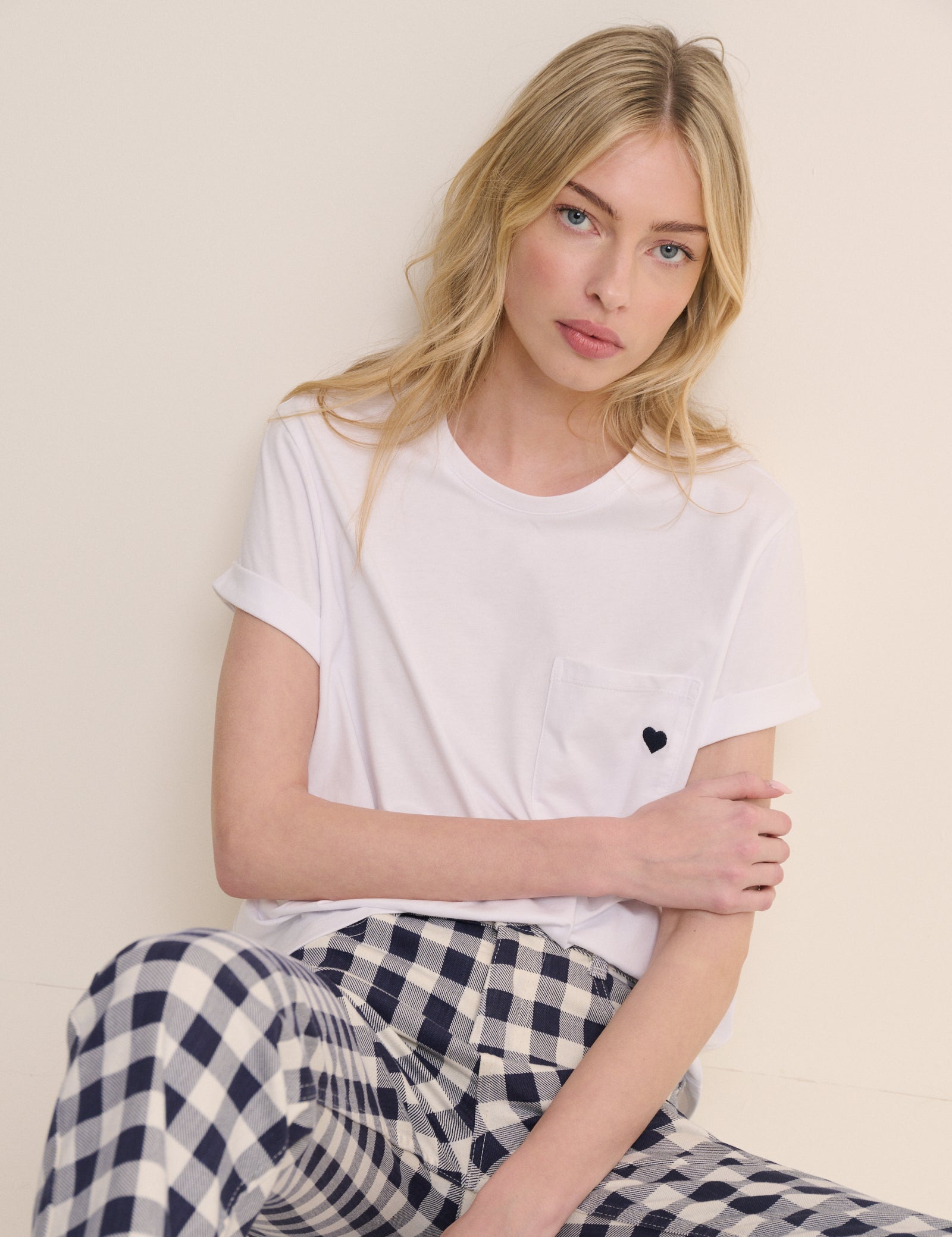 White Heart Embroidered T-Shirt