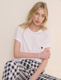 White Heart Embroidered T-Shirt