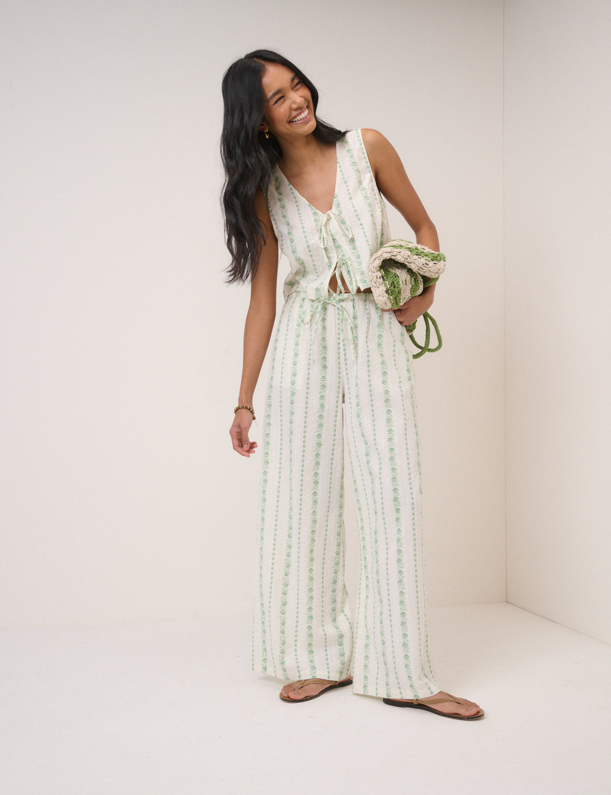 White Printed Swing Top