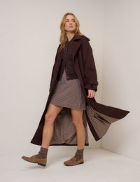 Chocolate Brown Double Breasted Trench Coat