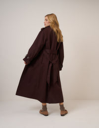 Chocolate Brown Double Breasted Trench Coat