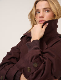 Chocolate Brown Double Breasted Trench Coat