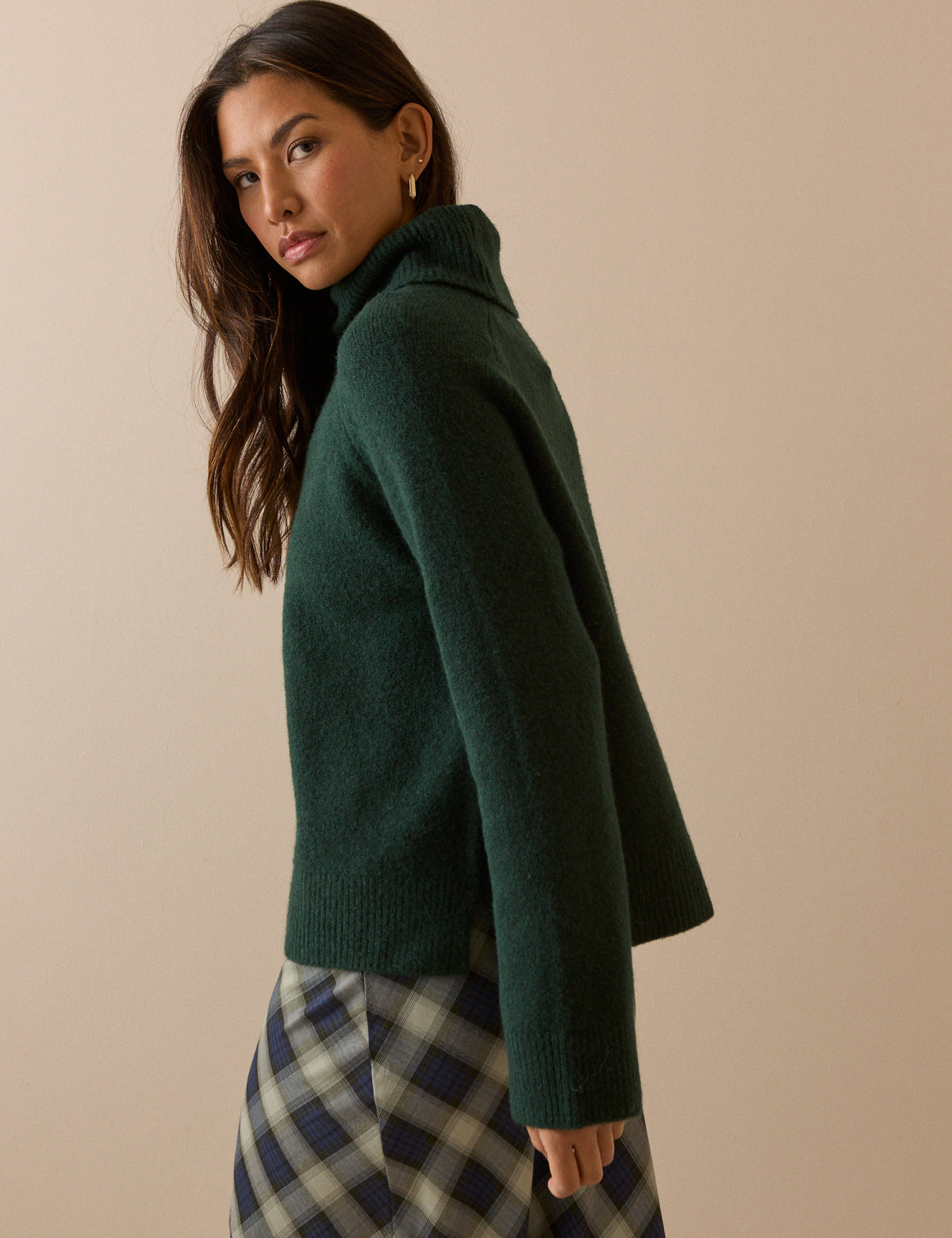 Green Roll Neck Oversized Jumper