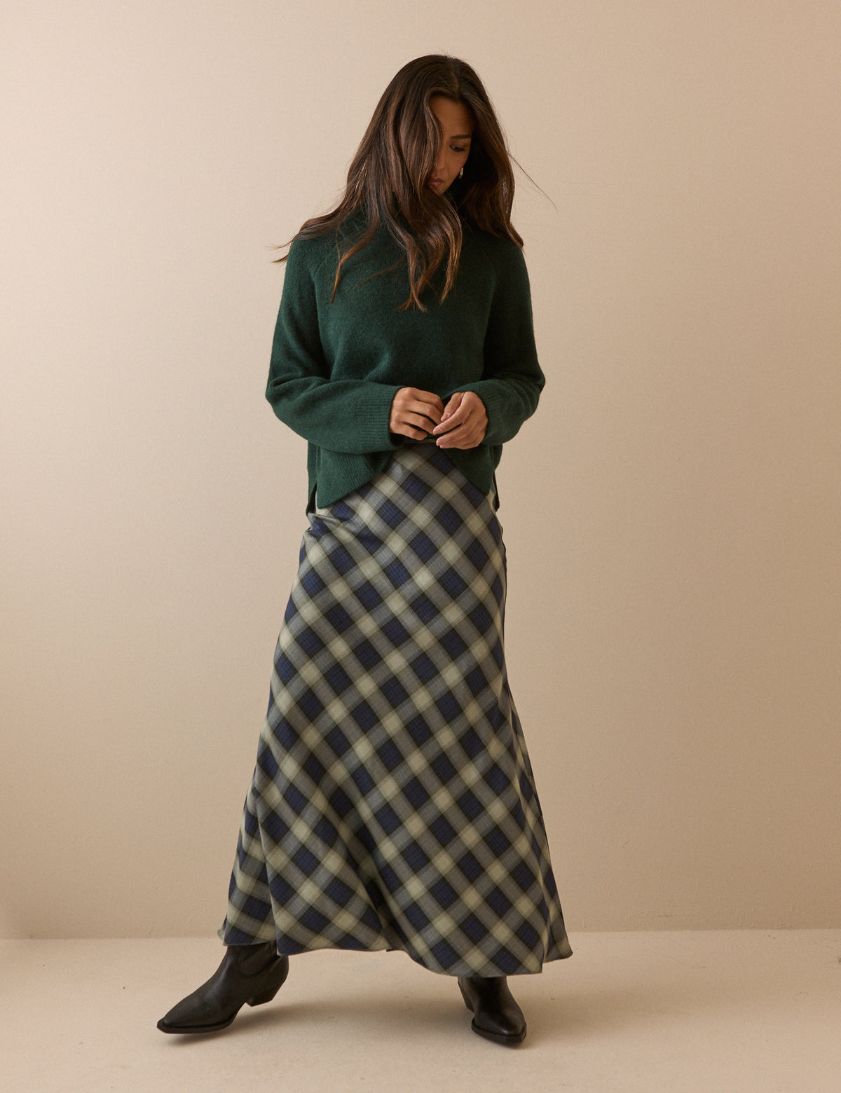 Green Roll Neck Oversized Jumper