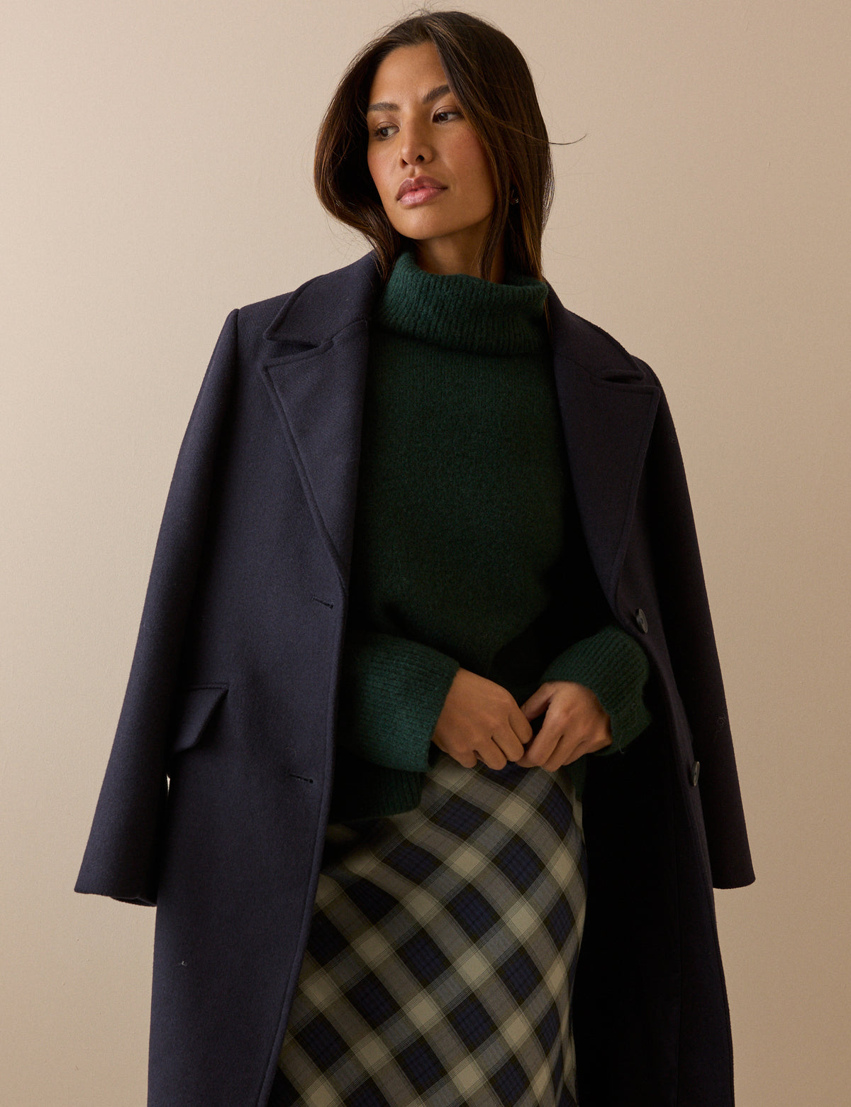 Green Roll Neck Oversized Jumper