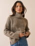 Brown Marl Roll Neck Oversized Jumper