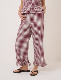 Burgundy Gingham Trousers