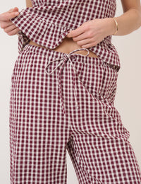 Burgundy Gingham Trousers